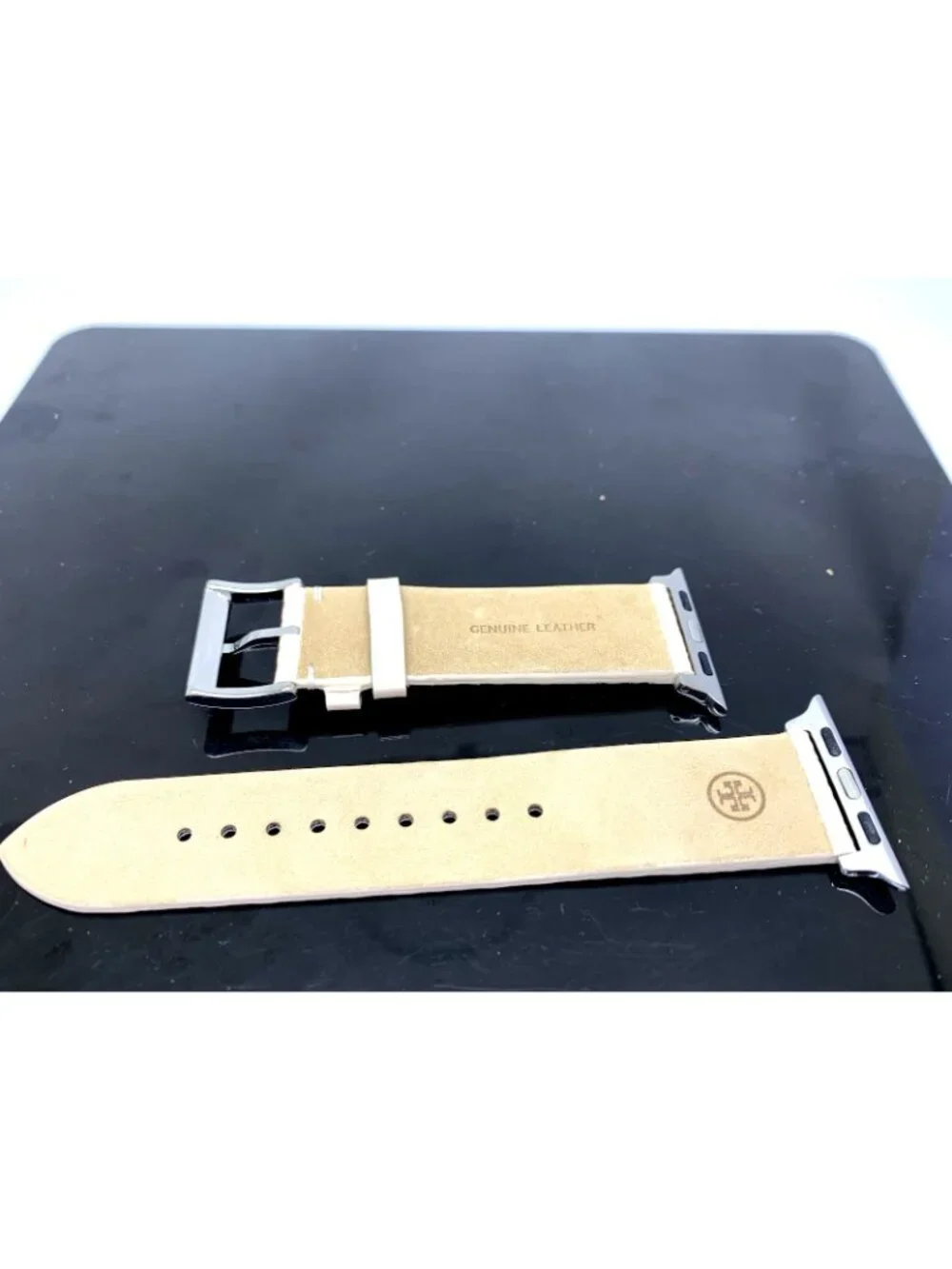 Tory Burch Apple Watch Band Case Size 38/40mm Cream Leather Strap